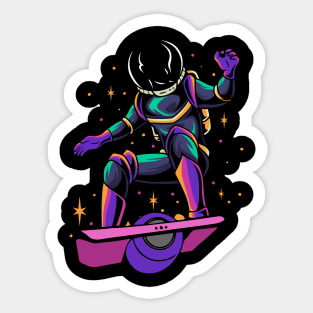 onewheel astronaut electric skateboard design Sticker